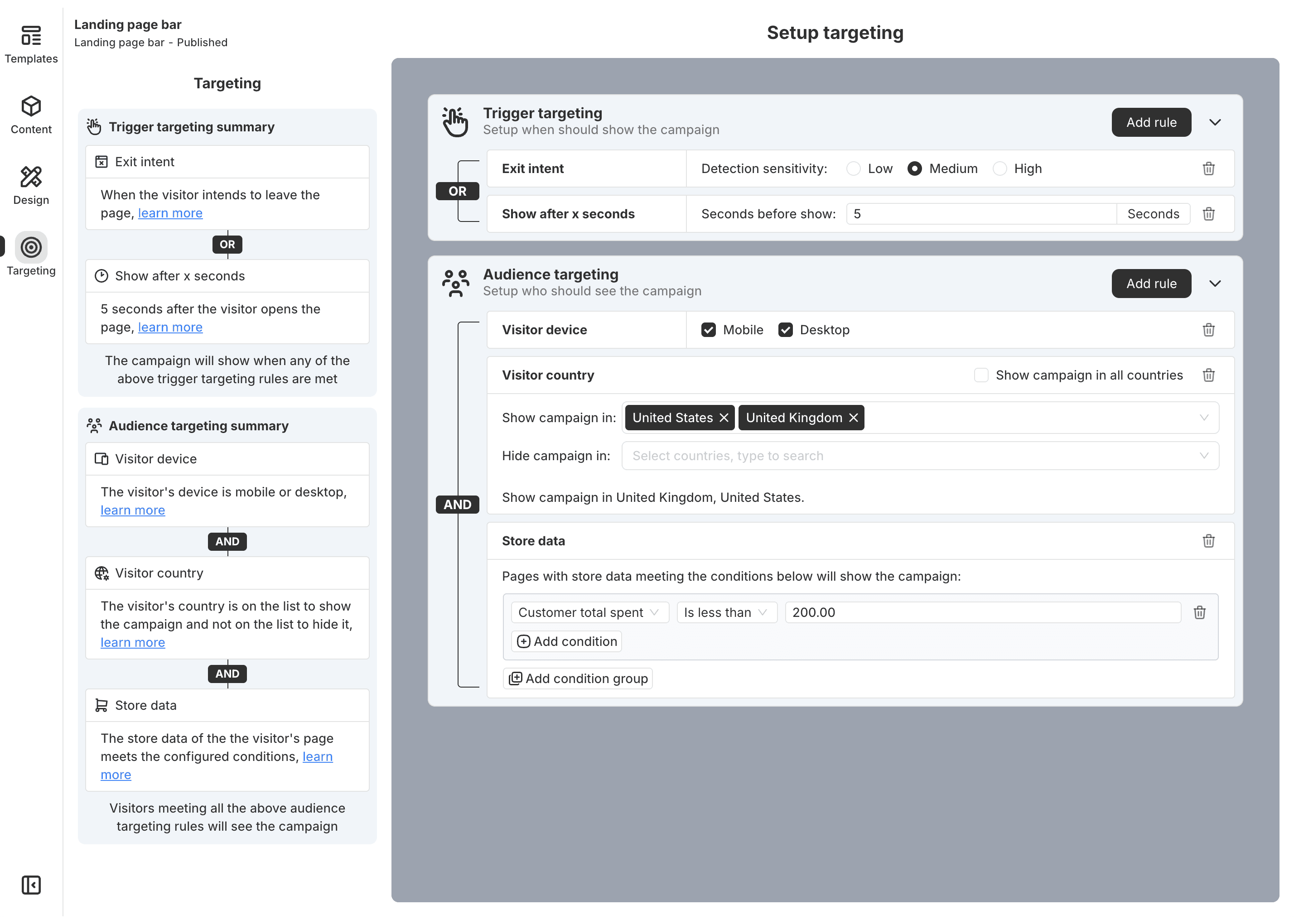 Custom Advanced Targeting Rules in Builder