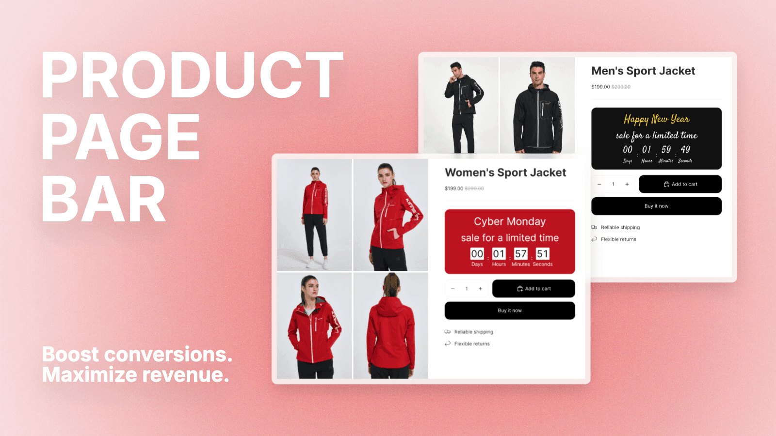 Product Page Countdown Timer Bar